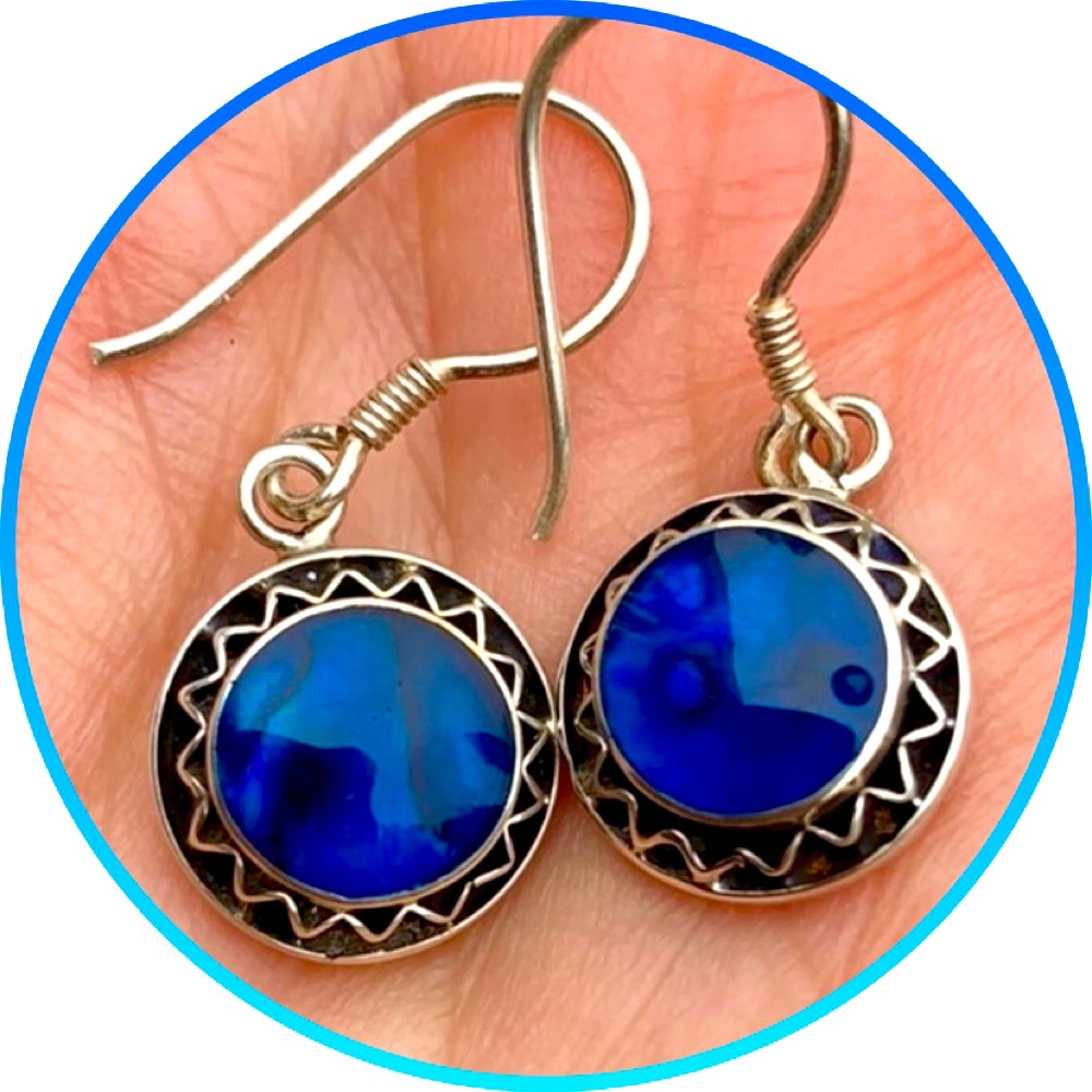 Sterling Abalone Earrings